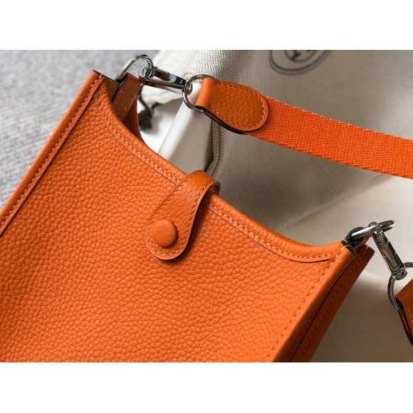 H**mes evelyne iii mini bag in orange clemence leather