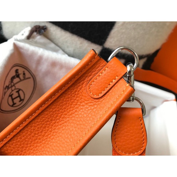 H**mes evelyne iii mini bag in orange clemence leather