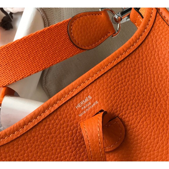 H**mes evelyne iii mini bag in orange clemence leather