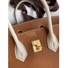 Hermes HSS Birkin 25 Bicolor Bag in Gold and Craie Clemence Leather