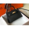 Hermes Kelly Mini II Sellier Bag In Black Epsom Leather