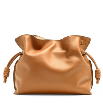 Loewe Flamenco Clutch Bag In Brown Calfskin Loewe Flamenco Clutch Bag In Brown Calfskin