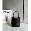 Loewe Mini Puzzle Fold Tote Bag in Black Calfskin