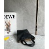 Loewe Mini Puzzle Fold Tote Bag in Black Calfskin