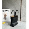 Loewe Mini Puzzle Fold Tote Bag in Black Calfskin