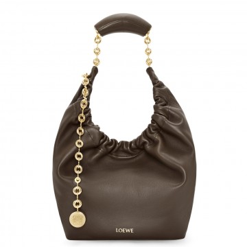Loewe Small Squeeze Bag in Chocolate Nappa Lambskin Loewe Small Squeeze Bag in Chocolate Nappa Lambskin