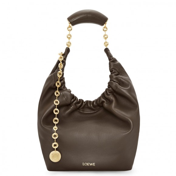 Loewe Small Squeeze Bag in Chocolate Nappa Lambskin Loewe Small Squeeze Bag in Chocolate Nappa Lambskin