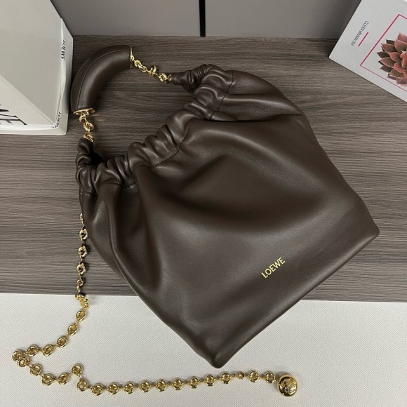 Loewe Small Squeeze Bag in Chocolate Nappa Lambskin Loewe Small Squeeze Bag in Chocolate Nappa Lambskin