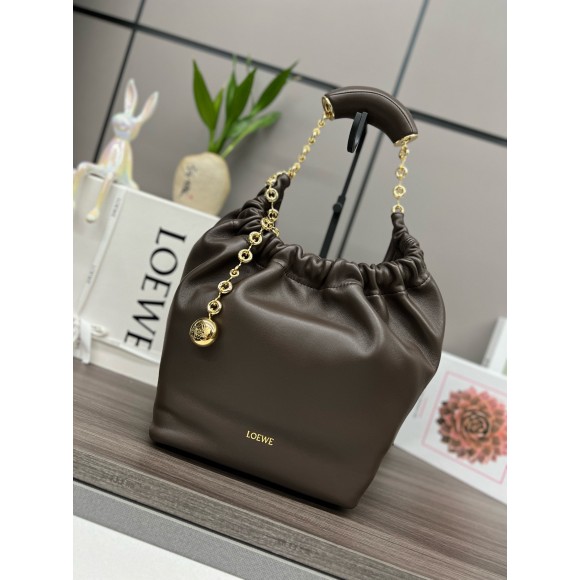 Loewe Small Squeeze Bag in Chocolate Nappa Lambskin Loewe Small Squeeze Bag in Chocolate Nappa Lambskin