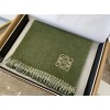 Loewe Window Scarf in Green/Beige Wool and Cashmere