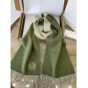 Loewe Window Scarf in Green/Beige Wool and Cashmere