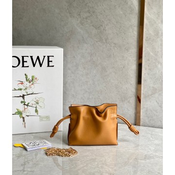 Loewe Flamenco Nano Clutch In Brown Nappa Leather Loewe Flamenco Nano Clutch In Brown Nappa Leather