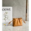 Loewe Flamenco Nano Clutch In Brown Nappa Leather