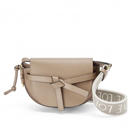 Loewe Gate Dual Mini Bag In Sand Calfskin