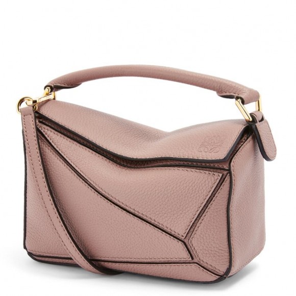 Loewe Puzzle Mini Bag In Dark Blush Grained Calfskin Loewe Puzzle Mini Bag In Dark Blush Grained Calfskin