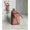 Loewe Puzzle Mini Bag In Dark Blush Grained Calfskin