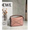 Loewe Puzzle Mini Bag In Dark Blush Grained Calfskin