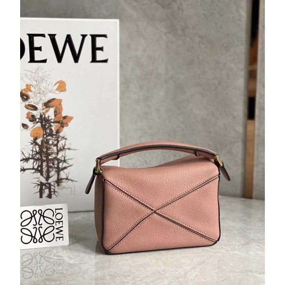 Loewe Puzzle Mini Bag In Dark Blush Grained Calfskin Loewe Puzzle Mini Bag In Dark Blush Grained Calfskin