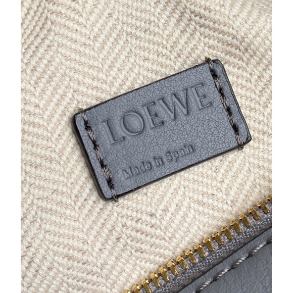 Loewe Puzzle Mini Bag In Asphalt Grey/Nude/Green Calfskin Loewe Puzzle Mini Bag In Asphalt Grey/Nude/Green Calfskin