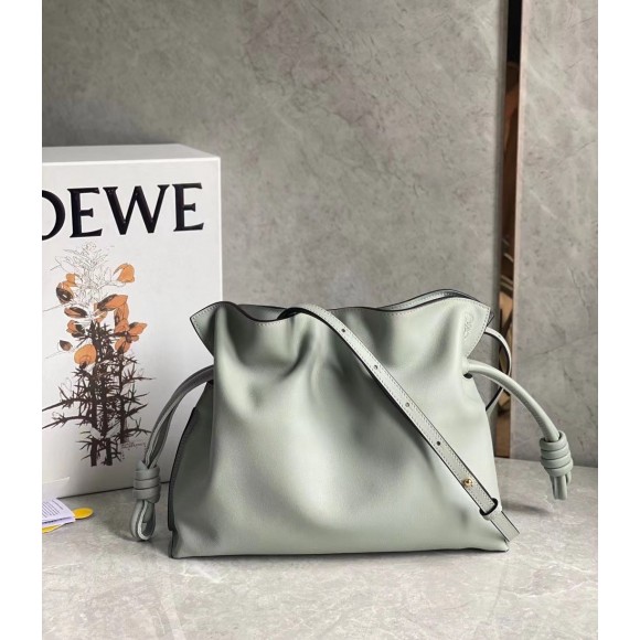 Loewe Flamenco Clutch Bag In Ash Grey Calfskin Loewe Flamenco Clutch Bag In Ash Grey Calfskin