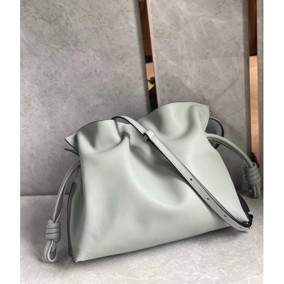 Loewe Flamenco Clutch Bag In Ash Grey Calfskin Loewe Flamenco Clutch Bag In Ash Grey Calfskin