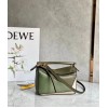 Loewe Puzzle Mini Bag In Green/Oat Calfskin