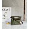 Loewe Puzzle Mini Bag In Green/Oat Calfskin