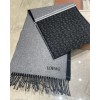 Loewe Anagram Scarf in Grey/Black Wool and Cashmere