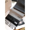 Loewe Anagram Scarf in Grey/Black Wool and Cashmere