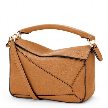 Loewe Puzzle Mini Bag In Brown Grained Calfskin Loewe Puzzle Mini Bag In Brown Grained Calfskin