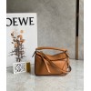 Loewe Puzzle Mini Bag In Brown Grained Calfskin