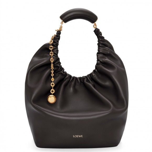 Loewe Medium Squeeze Bag in Black Nappa Lambskin Loewe Medium Squeeze Bag in Black Nappa Lambskin