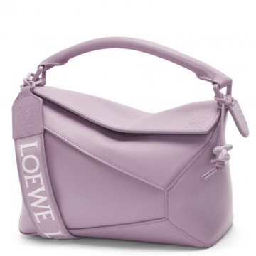 Loewe Puzzle Edge Small Bag In Pale Aubergine Satin Calfskin Loewe Puzzle Edge Small Bag In Pale Aubergine Satin Calfskin