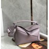 Loewe Puzzle Edge Small Bag In Pale Aubergine Satin Calfskin