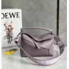 Loewe Puzzle Edge Small Bag In Pale Aubergine Satin Calfskin