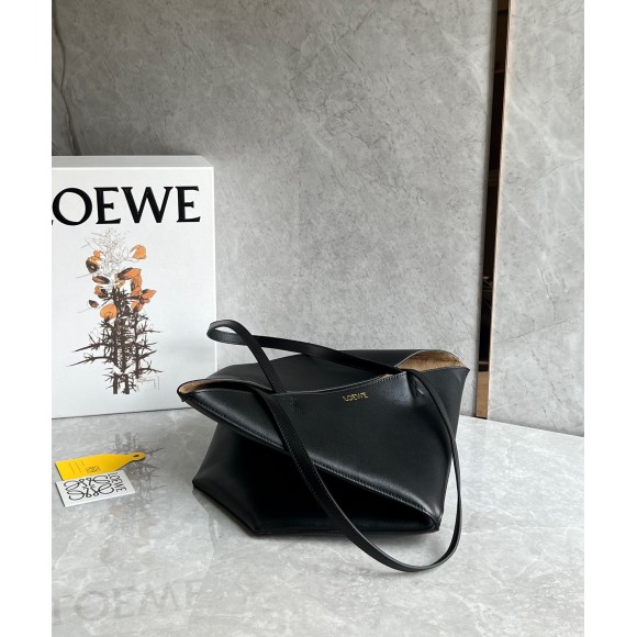 Loewe Medium Puzzle Fold Tote Bag in Black Calfskin Loewe Medium Puzzle Fold Tote Bag in Black Calfskin