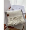 Loewe Scarf in White Mohair and Wool