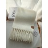 Loewe Scarf in White Mohair and Wool