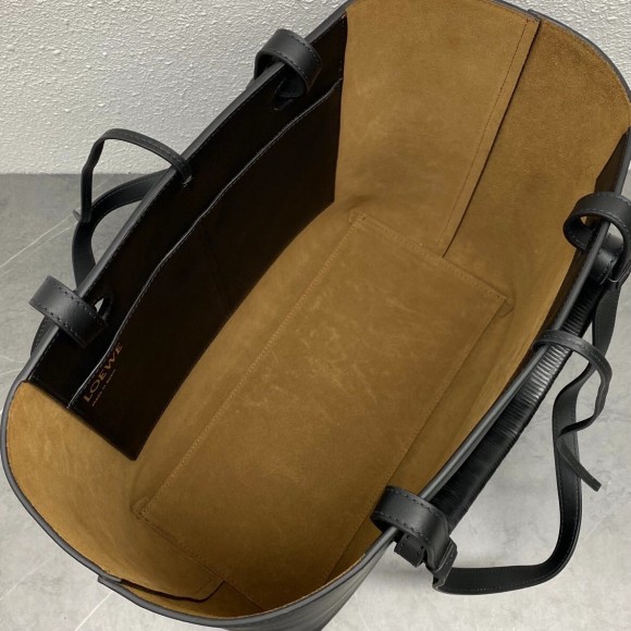Loewe Anagram Medium Tote Bag In Black Calfskin Loewe Anagram Medium Tote Bag In Black Calfskin