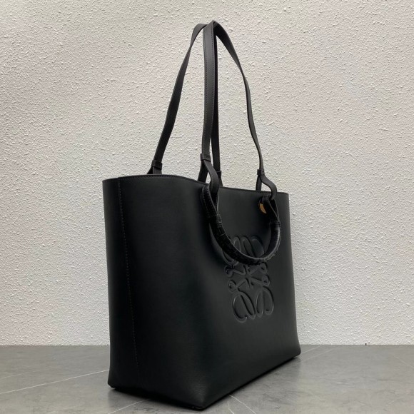 Loewe Anagram Medium Tote Bag In Black Calfskin Loewe Anagram Medium Tote Bag In Black Calfskin