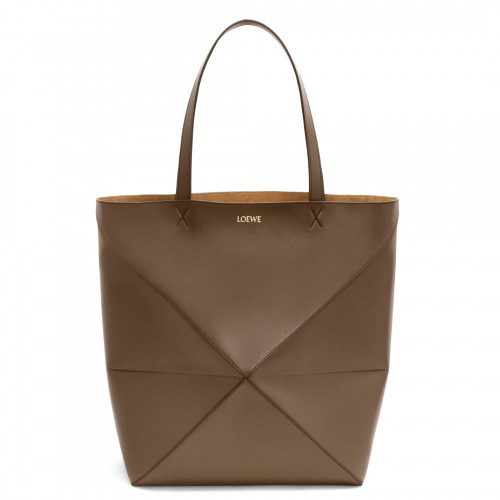 Loewe Large Puzzle Fold Tote Bag in Umber Calfskin