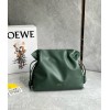 Loewe Flamenco Clutch Bag in Bottle Green Nappa Calfskin