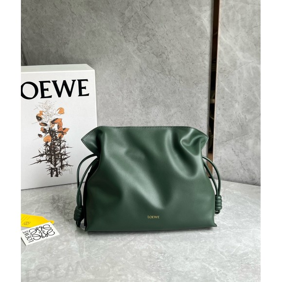 Loewe Flamenco Clutch Bag in Bottle Green Nappa Calfskin Loewe Flamenco Clutch Bag in Bottle Green Nappa Calfskin