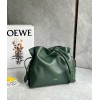 Loewe Flamenco Clutch Bag in Bottle Green Nappa Calfskin