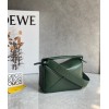 Loewe Puzzle Mini Bag In Vintage Khaki Satin Calfskin