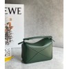 Loewe Puzzle Mini Bag In Vintage Khaki Satin Calfskin