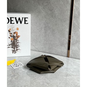 Loewe Mini Puzzle Fold Tote Bag in Dark Green Calfskin Loewe Mini Puzzle Fold Tote Bag in Dark Green Calfskin