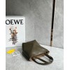 Loewe Mini Puzzle Fold Tote Bag in Dark Green Calfskin