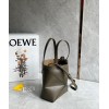 Loewe Mini Puzzle Fold Tote Bag in Dark Green Calfskin