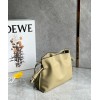 Loewe Mini Flamenco Clutch Bag In Clay Green Calfskin